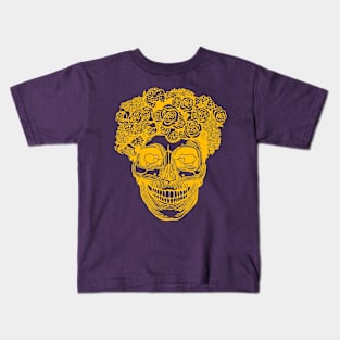 Flower Crown Skull (Orange) Kids T-Shirt